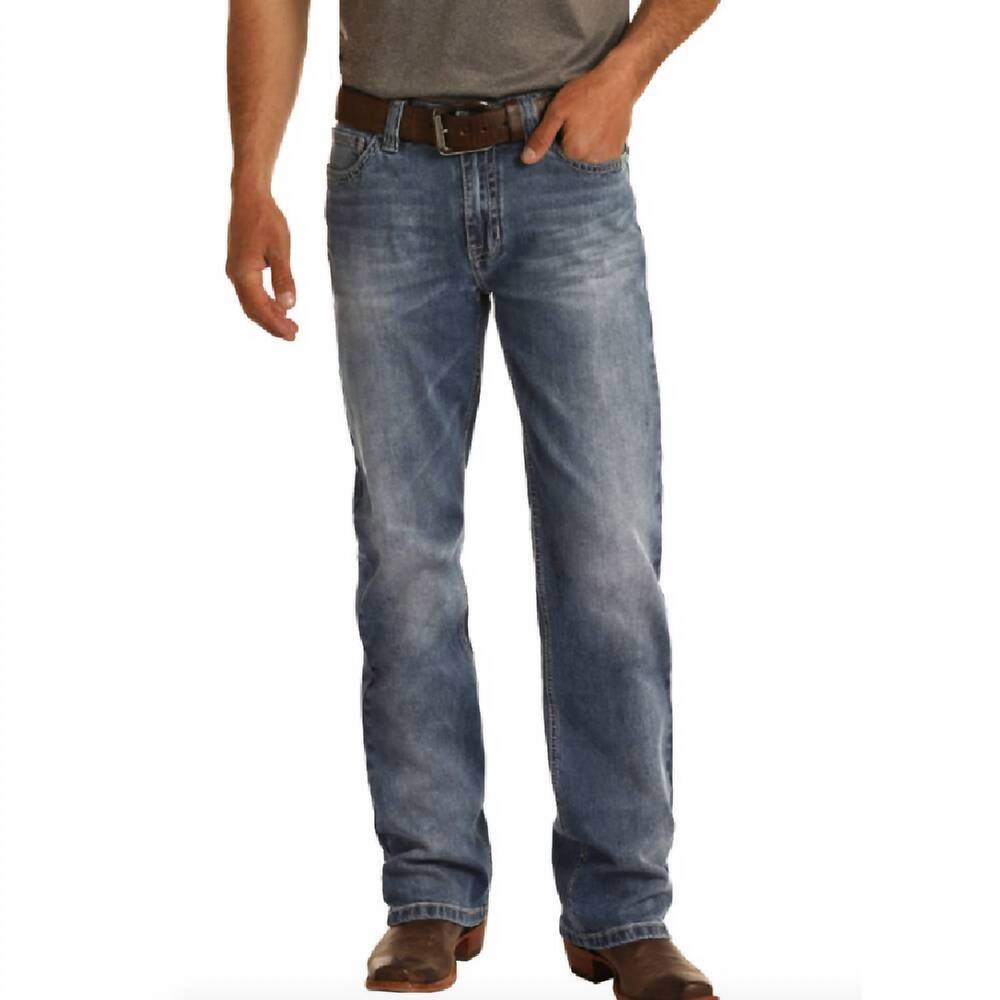 NEW PANHANDLE mens reflex double barrel jeans in medium wash